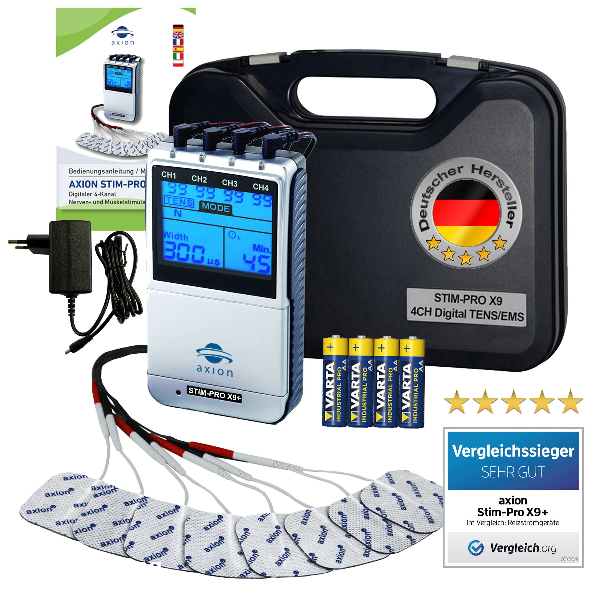 axion Dispositivo Combinato TENS EMS 4 Canali STIM-PRO X9+ 1 pz Appare
