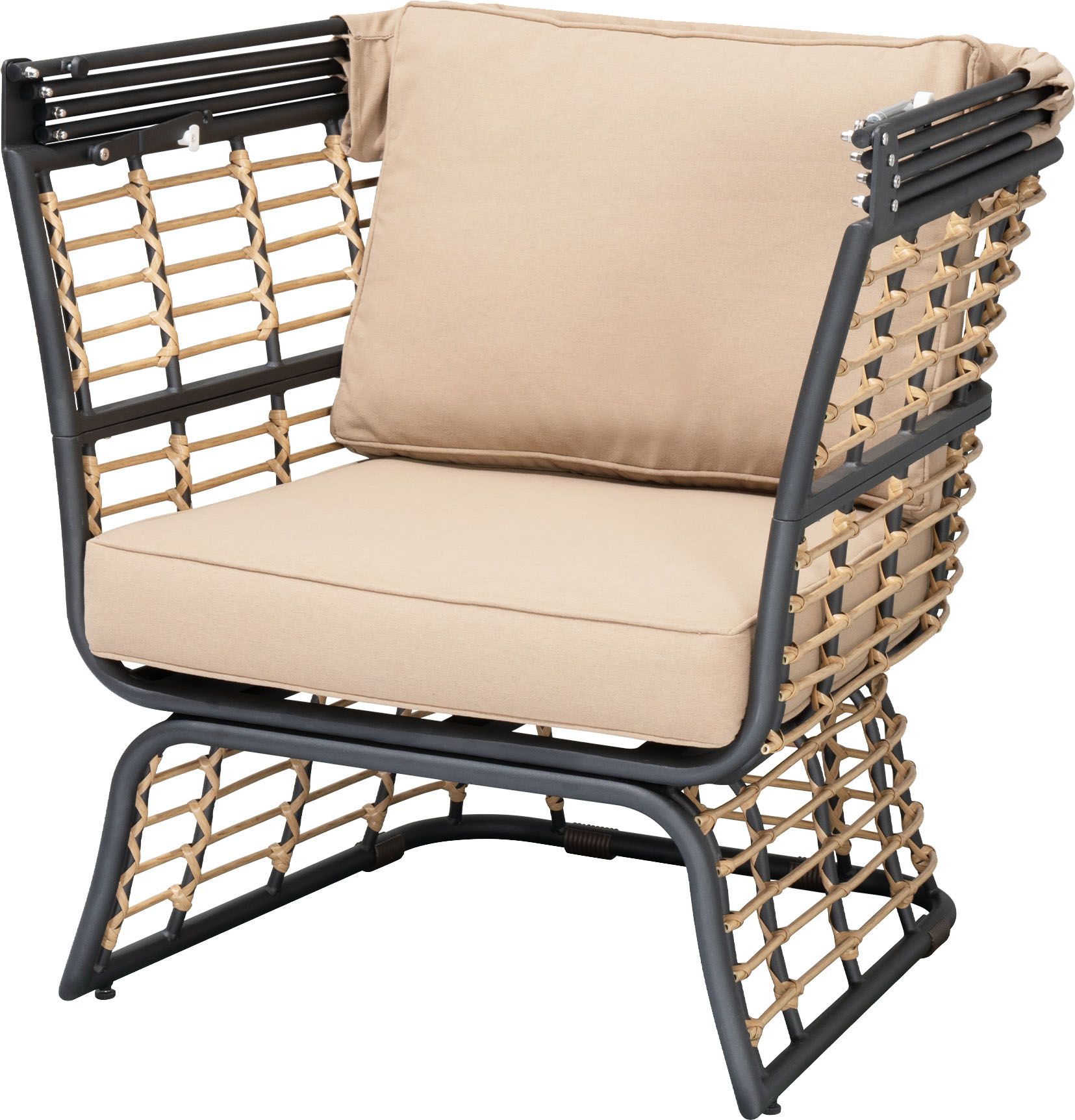 Relaxsessel GARDEN PLEASURE "PAROS", beige, B:69,5cm H:150cm T:83cm, Kissenbezug: 100% Polyester, Sessel, BxTxH: 69,5x83x150 cm, überdacht