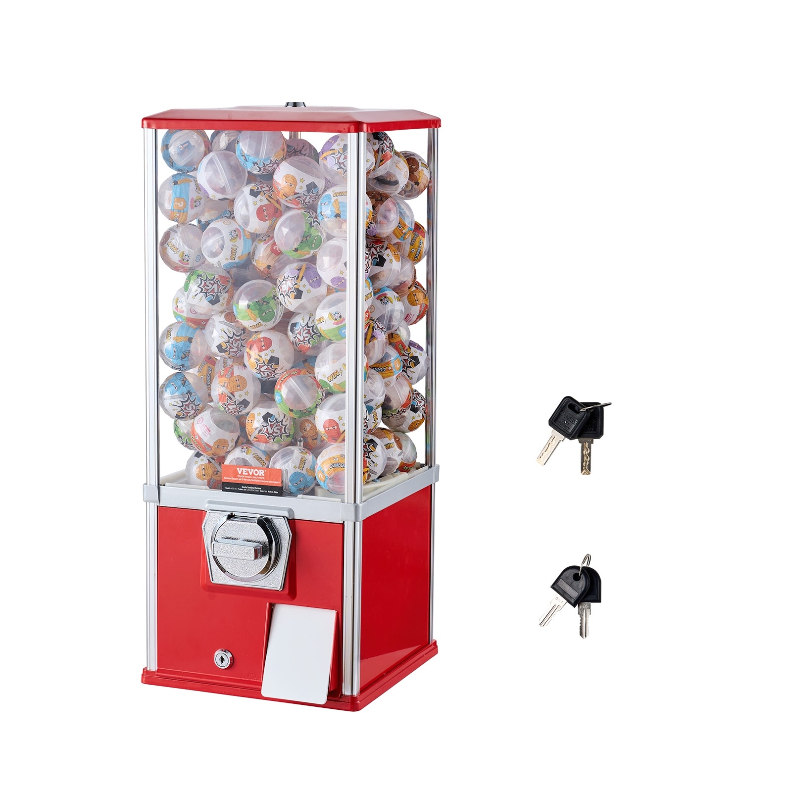 VEVOR Gumball Machine for Kids Home Vending Machine Rectangle Bubble Gum Machine for Game Stores Coin Operated Gumball Bank