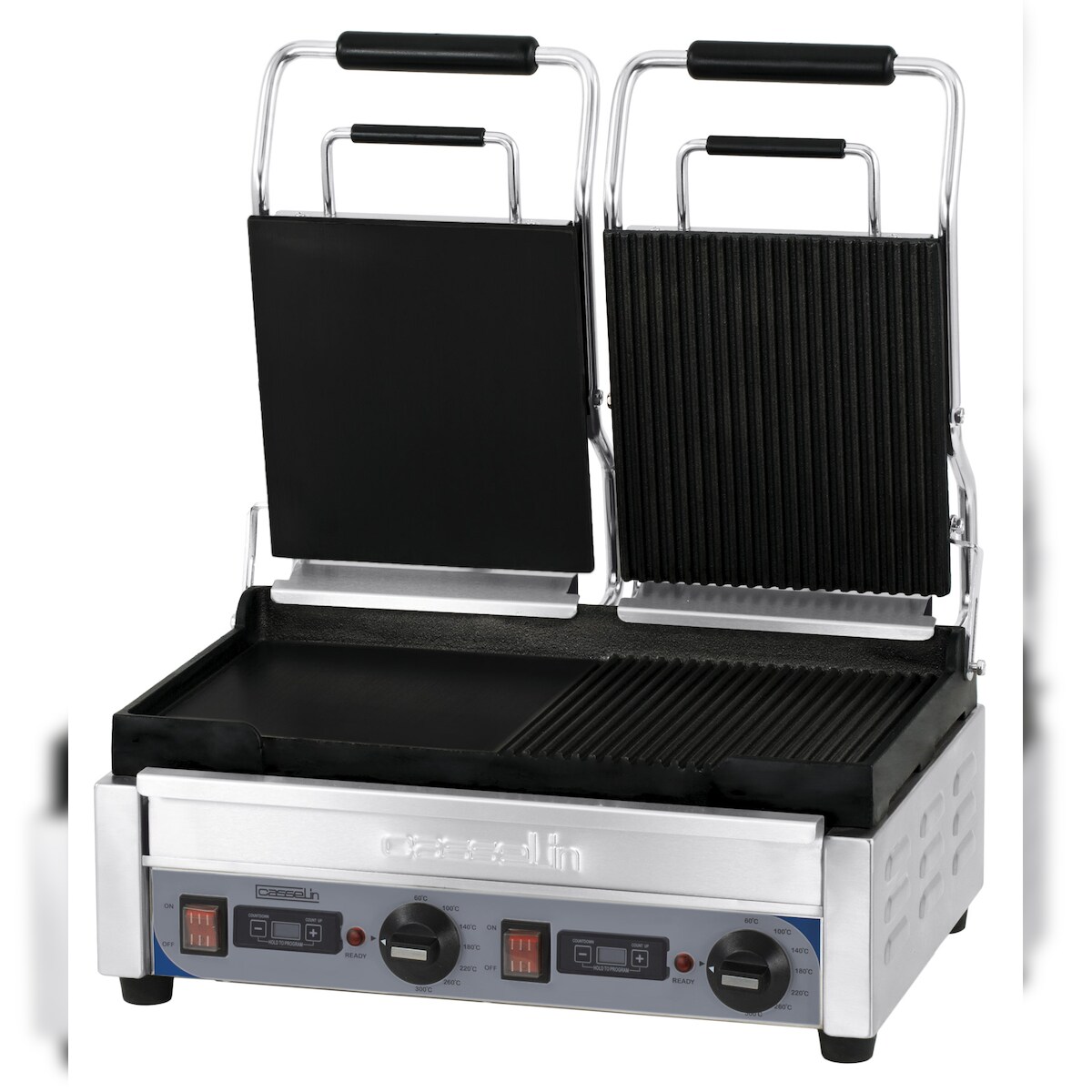 Panini Grill 2-fach - Premium mixed - Glatt / Gerillt mit Timer CGP2HRBLPT Casselin Image