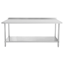 Edelstahl Arbeitstisch 700 mit Rückwand und Regal 1.000 mm C7TTDE100 Casselin Image