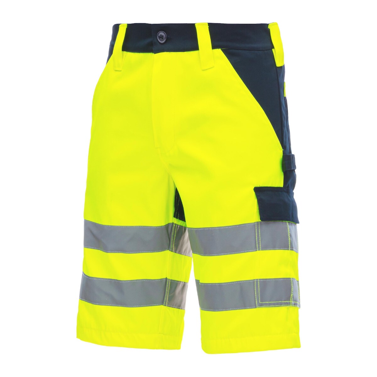 AS Arbeitsschutz Nitras Motion Tex VIZ Warnschutz Arbeitshose | neongelb | Gr. 64 | kurze Hose Image