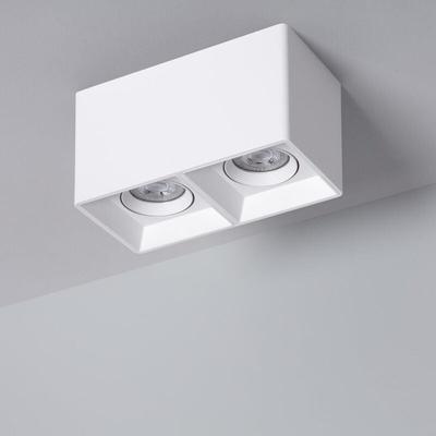 Efectoled - LED-Deckenleuchte Quadratisch Doppelt Weiss mit GU10 Glühbirne Space 2700K Warmweiß Image