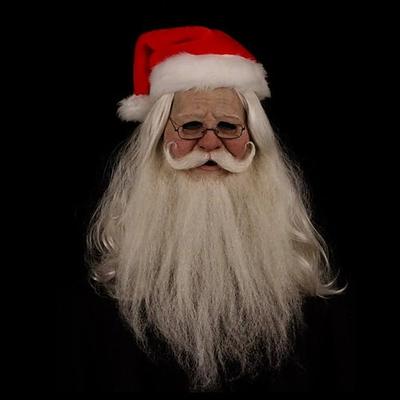 Kopfbedeckung für Halloween-Weihnachtsmasken, wilde schwarzhaarige alte Männermaske, Simulationscharaktermaske, Maskenspiel-Requisiten, abgefahrenes Cosplay-Accessoire Image
