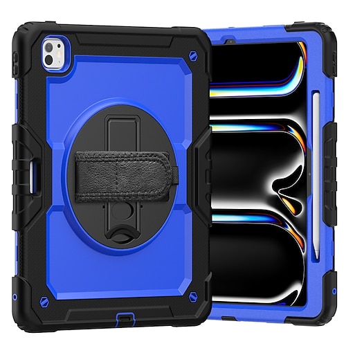 Tablette Hüllenabdeckung Für Apple iPad Air 11(2024) iPad Air 13(2024) iPad Pro 11(2024) iPad Pro 13(2024) Tragbar Griff Bleistifthalter Rüstung PC Silikon Image