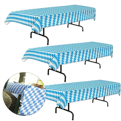 deutsche oktoberfest tischdecke bayerische oktoberfest blau-weiß karierte tischdecke pe tischdecke Image