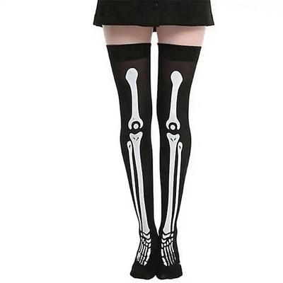 Halloween-Blutsocken, Karneval, Ostern, Zombie-Skelettsocken, Bloody Mary, Krankenschwester, Blutsocken, Skelettsocken, Skelettsocken, knielange Socken, Halloween-Kostüm und Image