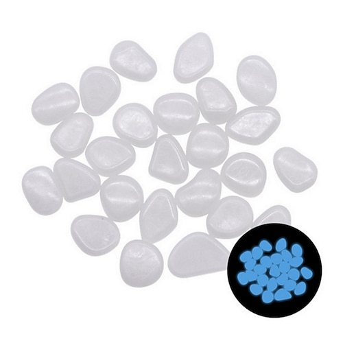 1 Packung im Dunkeln leuchtende Gartenkiesel für Bürgersteig, Garten, Terrasse, Rasen, Gartenterrasse, Aquarium, Aquarium, Dekoration, leuchtender Stein