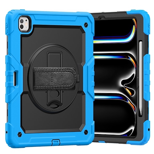 Tavoletta Custodie cover Per Apple iPad Air 11(2024) iPad Air 13(2024) iPad Pro 11(2024) iPad Pro 13(2024) Portatile Manico Portamatite Armatura PC Silicone