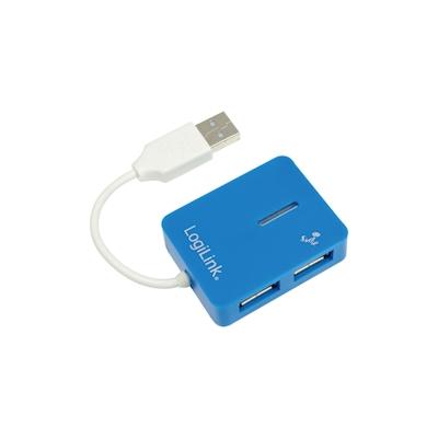 LogiLink USB 2.0 4-Port Hub - 480 Mbit/s - Blau - Windows 98SE/ME/200/XP/Vista/2003/7 - 106 mm - 158 mm - 25 mm Image
