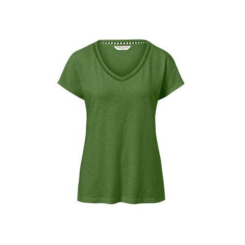 Shirt mit Crochet-Tape, grün