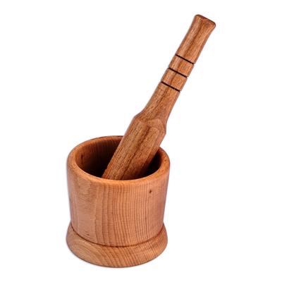 Forest Mixture,'Hand-Carved Beechwood Mortar and Pestle from Armenia'