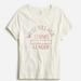 J. Crew Tops | J.Crew Broken-In Jersey "West Side Tennis League" Cropped T-Shirt Top Size Xxs | Color: Cream | Size: Xxs