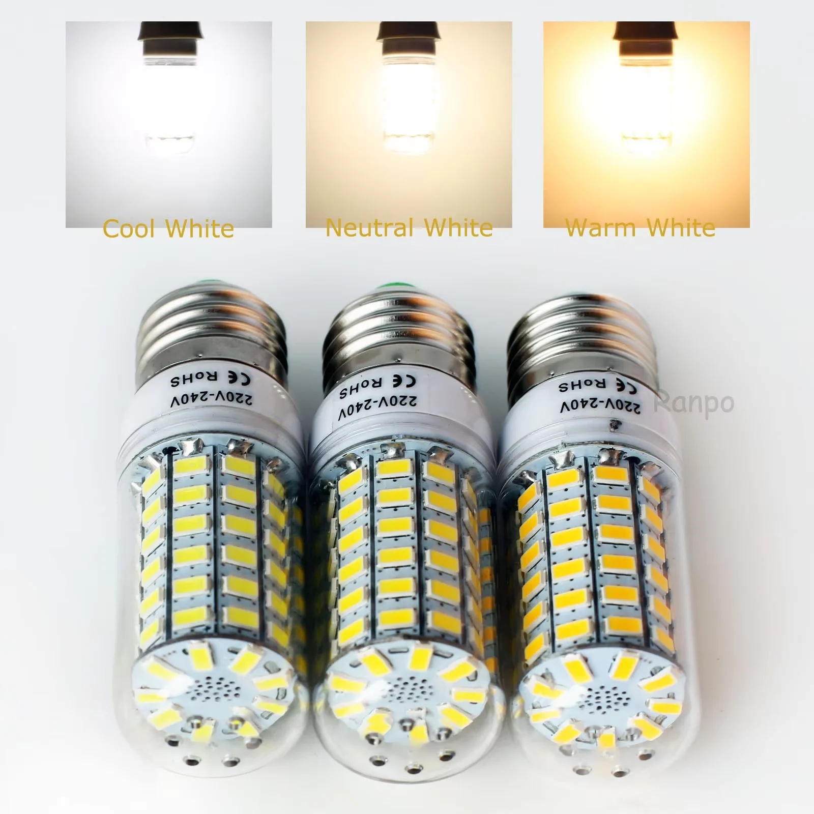 Superhelle 7W-15W LED-Mais-Glühbirnen E27 E14 B22 G9 GU10 Schraube 24/36/48/56/69/72 LED-Chips Weiß Lampada 220V Ampulle Image