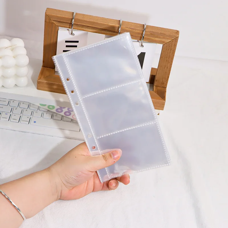 A6 porte-fichiers Transparent cahier 6 trous feuilles mobiles bricolage Document sac reliure anneaux PVC stockage reliure