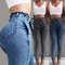 Jeans Skinny a vita alta con cintura alla moda Jeans lunghi a matita in Denim elasticizzato con