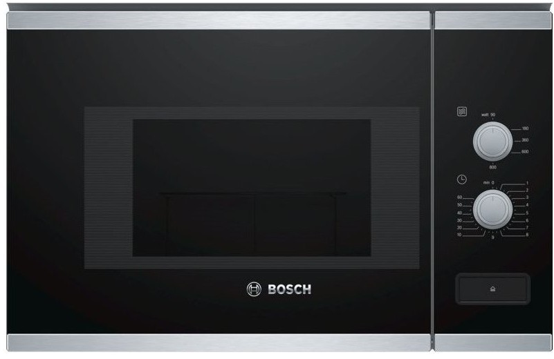 Bosch BFL520MS0 Serie 4 Einbau-Mikrowelle 20L – Schwarz/Edelstahl & LED-Beleuchtung Image
