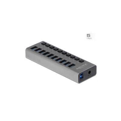 Delock 63670 - USB 3.2 Gen 1 (3.1 Gen 1) Type-B - USB 3.2 Gen 1 (3.1 Gen 1) Type-A - 5000 Mbit/s - Grau - Aluminium - 1 m Image