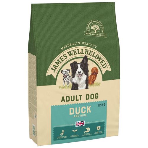 Sparpaket: 2x12kg James Wellbeloved Adult Ente & Reis Hundefutter trocken