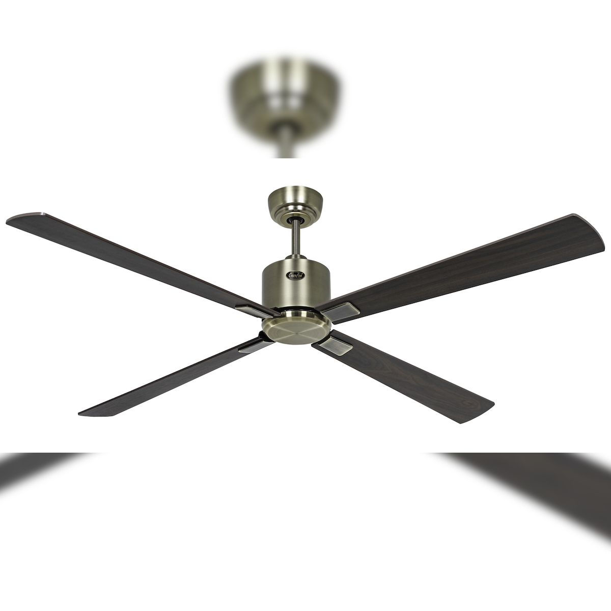 Deckenventilator mit WLAN CasaFan ECO NEO III 152 cm 944313 W Antik-Messing-Motor / Wendeflügel Walnuss und Kirsche Image