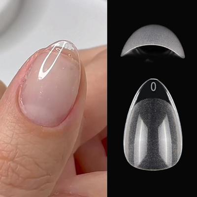 TEMU 240pcs Xxs Short Almond Gel Nail Tips Set - & Seamless, Full Coverage For Small Nails - Effortless Press-on, Salon-grade Nail Art Design Tools Image