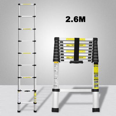 VINGO Teleskopleiter Ausziehleiter bix 150kg Stabil Aluminium Stehleiter 2.6m Image