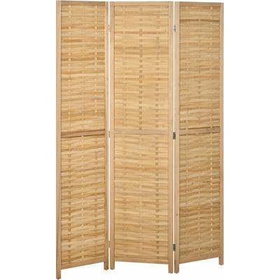Homcom - Paravent 3-teilig, 120 x 170 cm Raumteiler, Trennwand aus Bambus, Faltbarer Sichtschutz, Image