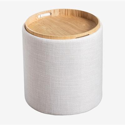 Berkeleni runder gepolsterter Beistelltisch mit Tablett und Ablage, Ø40 cm - Sklum Image