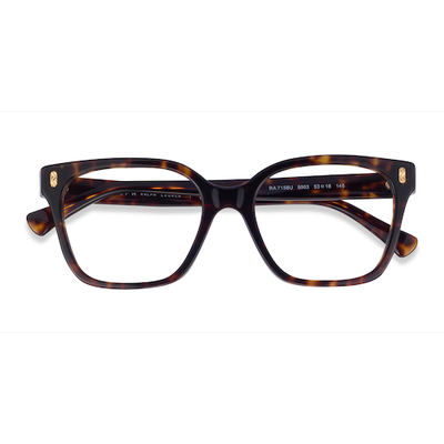 Unisex s square Shiny Dark Tortoise Acetate Prescription eyeglasses - Eyebuydirect s Ralph RA7158U