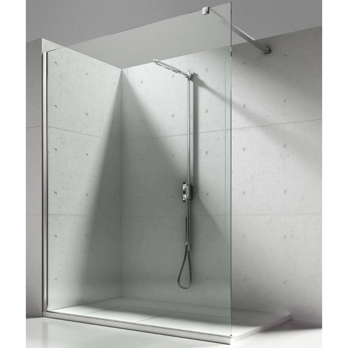 Aloni Walk In Dusche Begehbare Duschwand Glas Duschabtrennung Duschtrennwand Glastrennwand Glaswand mit NANO-Beschichtung (BxH) 800 x 2000 mm Image