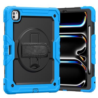 Tablet Case Cover For Apple iPad Air 11(2024) iPad Air 13(2024) iPad Pro 11(2024) iPad Pro 13(2024) Portable Handle Pencil Holder Armor PC Silicone