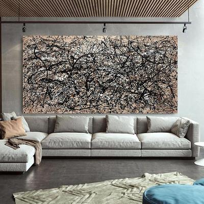 Hand Painted Jackson Pollock Canvas Bright Colorful Living Room Modern Wall Decor Abstract Art Mother's Day Gift Home Decor No Frame