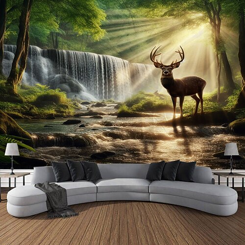 Afrikanische Safari Wildtiere Wandteppich Wanddekoration große Wandteppich Wanddeko Foto Kulisse Decke Vorhang Home Schlafzimmer Wohnzimmer Dekoration Image