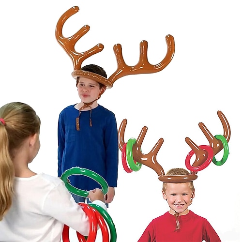 weihnachtsspiel aufblasbare santa lustige rentiergeweih hut ring werfen weihnachten kinder geschenk neues jahr weihnachten im freien aufblasbare spielzeuge