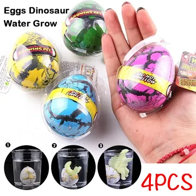 4PCS/Set Hatching Eggs Dinosaur Water Grow Novelty Magic Egg Dinosaur Toy Science Kits Educational