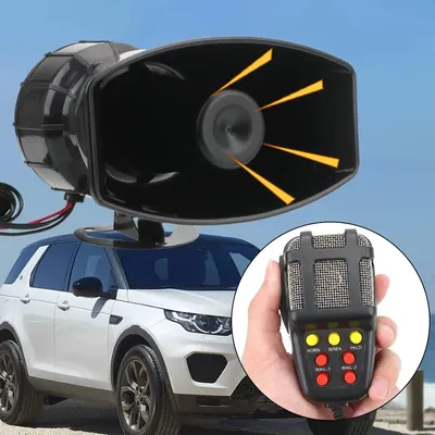Mic PA System Emergency Amplifier Hooter Speakers Loud Car Horn Police Siren Air Horn Megaphone Tone