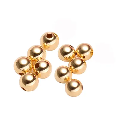 Genunie 18k Gold Beads DIY Acessories Bracelet Necklace Anklet Earrings Fine Jewelry Findings High