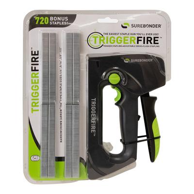 Surebonder TriggerFire Plastic Dual Mode Heavy-Duty Staple Gun Kit with Staples 5661KIT