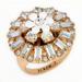 J. Crew Jewelry | J. Crew Flower Crystal Statement Cocktail Ring Size 8 Cubic Zirconia 1” Setting | Color: Gold/White | Size: Os