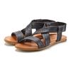 Sandale LASCANA "Sommerschuh", Damen, Gr. 39, schwarz, Obermaterial: 100% Rindsleder. Decksohle: 100% Rindsleder. Laufsohle: 100% Synthetik, unifarben, casual, Schuhe, aus Leder mit raffinierten Riemchen, Sandalette, Sommerschuh