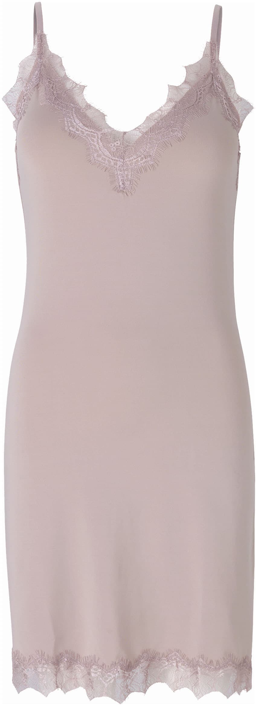 Unterkleid ROSEMUNDE "Billie Strap Dress", Damen, Gr. 42, N-Gr, rosa (vintage powder), Single Jersey, Obermaterial: 90% Polyester, 10% Elasthan, unifarben, schmal, tiefer V-Ausschnitt, Kleider Unterkleid, mit Spitze, V-Ausschnitt, verstellbare...