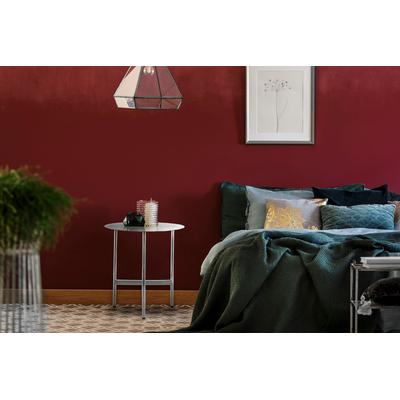 Beistelltisch KAYOOM "Pero 125, Minimalistisches Design, Passt zu jedem Einrichtungsstil", silber, B:40cm H:54cm T:40cm, 100% Edelstahl, Tische, Gestelldesign aus Edelstahl, runde Ablagefläche, minimalistisch Image