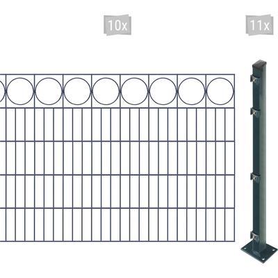 Doppelstabmattenzaun ARVOTEC "EASY 100 zum Aufschrauben "Ring" mit Zierleiste", grau (anthrazit), H:100cm, Stahl, Kunststoff, Zaunelemente, Zaunhöhe 100 cm, Zaunlänge 2 - 60 m Image