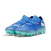 Fußballschuh PUMA "FUTURE 7 MATCH FG/AG", Gr. 42, blau (blaumazing, puma weiß, electric peppermint), Synthetik, sportlich, Schuhe, für Rasenplätze