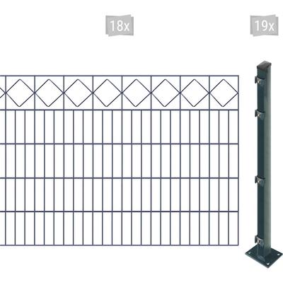 Doppelstabmattenzaun ARVOTEC "EASY 100 zum Aufschrauben "Karo" mit Zierleiste", grau (anthrazit), H:100cm, Stahl, Kunststoff, Zaunelemente, Zaunhöhe 100 cm, Zaunlänge 2 - 60 m Image