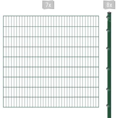Einstabmattenzaun ARVOTEC "ESSENTIAL 180 zum Aufschrauben", grün (dunkelgrün), H:180cm, Stahl, Kunststoff, Zaunelemente, Zaunhöhe 180 cm, Zaunlänge 2 - 60 m Image