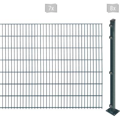 Doppelstabmattenzaun ARVOTEC "EASY 143 zum Aufschrauben", grau (anthrazit), H:143cm, Stahl, Kunststoff, Zaunelemente, Zaunhöhe 143 cm, Zaunlänge 2 - 60 m Image