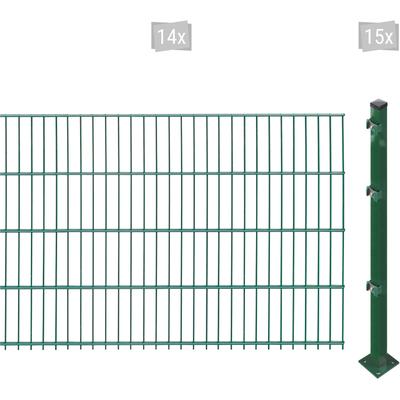 Doppelstabmattenzaun ARVOTEC "ESSENTIAL 83 zum Aufschrauben", grün (dunkelgrün), H:83cm, Stahl, Kunststoff, Zaunelemente, Zaunhöhe 83 cm, Zaunlänge 2 - 60 m