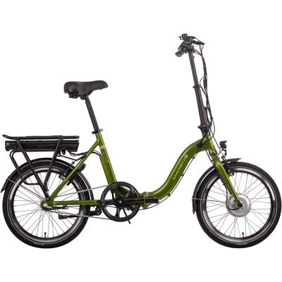 E-Bike SAXONETTE "Compact plus S" E-Bikes Gr. 42cm, 20 Zoll (50,80cm), grün (olivgrün) Pedelec, Elektrofahrrad für Damen u. Herren