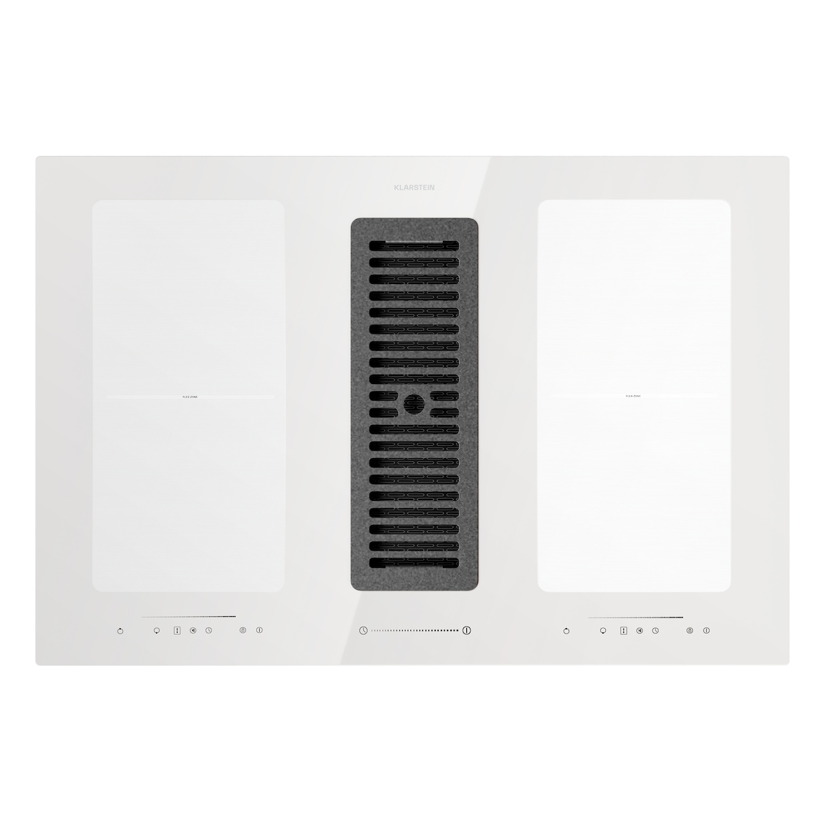 Klarstein Full House 77 Down Air System Induktionsherd + Dunstabzugshaube 477 m³/h EEC A Weiß Image